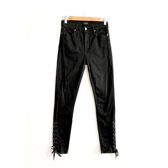 Black Orchid Lara Hi Rise Lace Down Skinny Jeans - Picture 3 of 12
